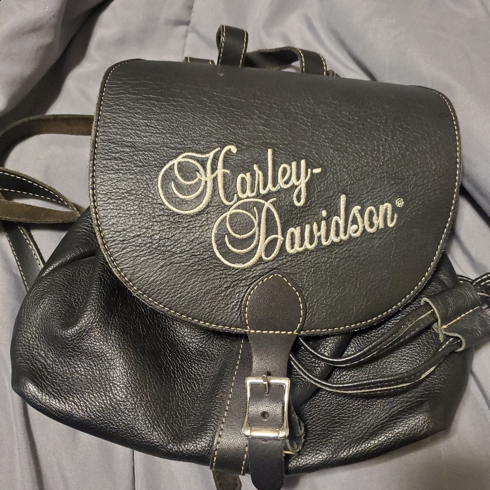Harley Davidson leather backpack